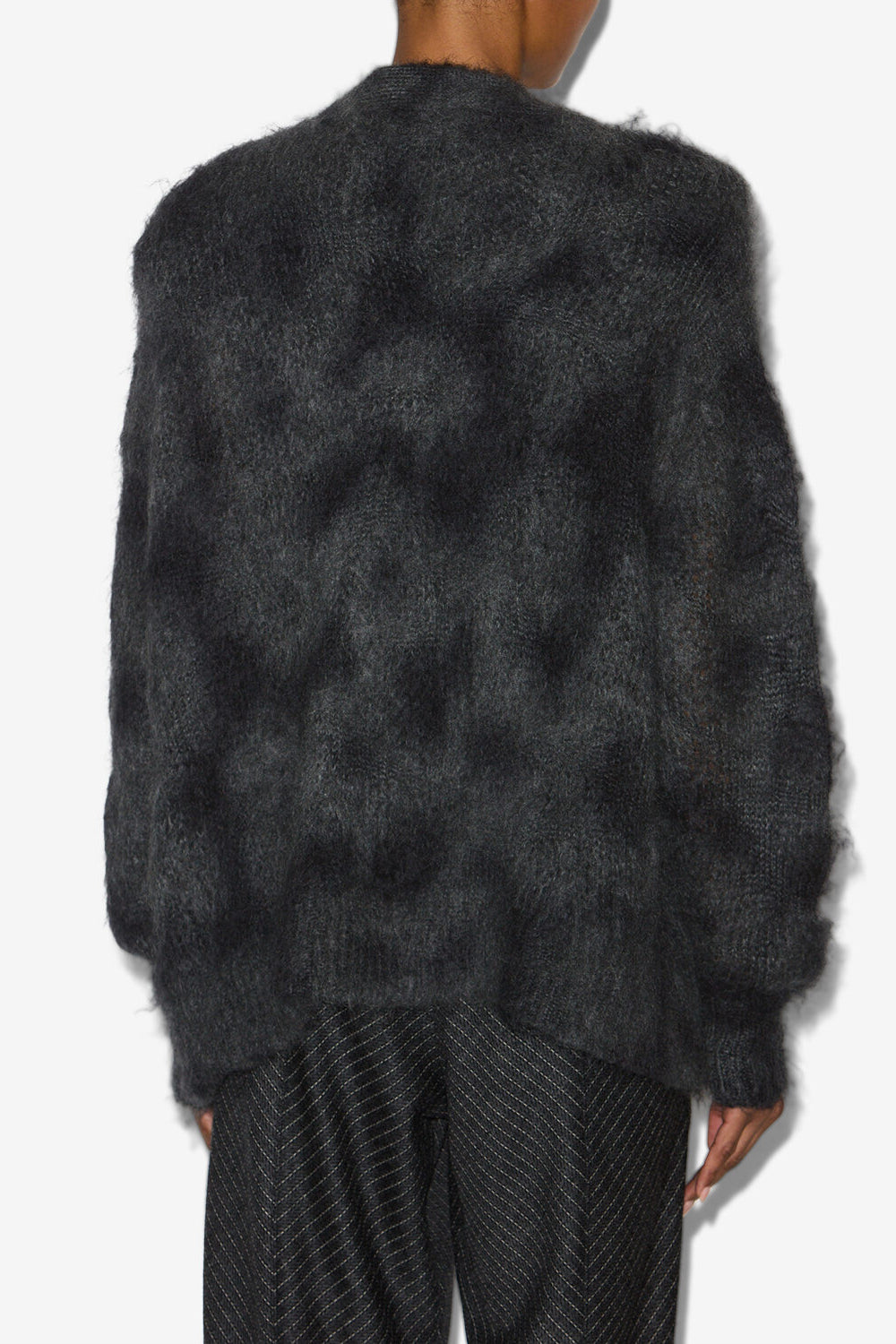Mylene wrap-over kid mohair cardigan - Anthracite - Woman - 5