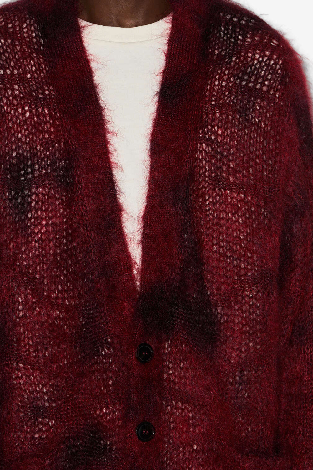 Cárdigan largo mahel de kid mohair - Deep red - Man - 3