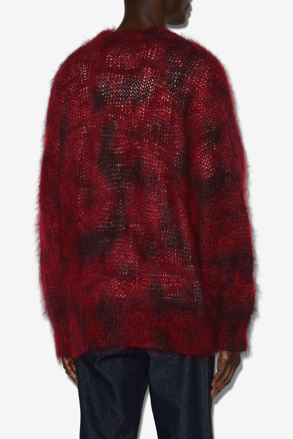 Cárdigan largo mahel de kid mohair - Deep red - Man - 5