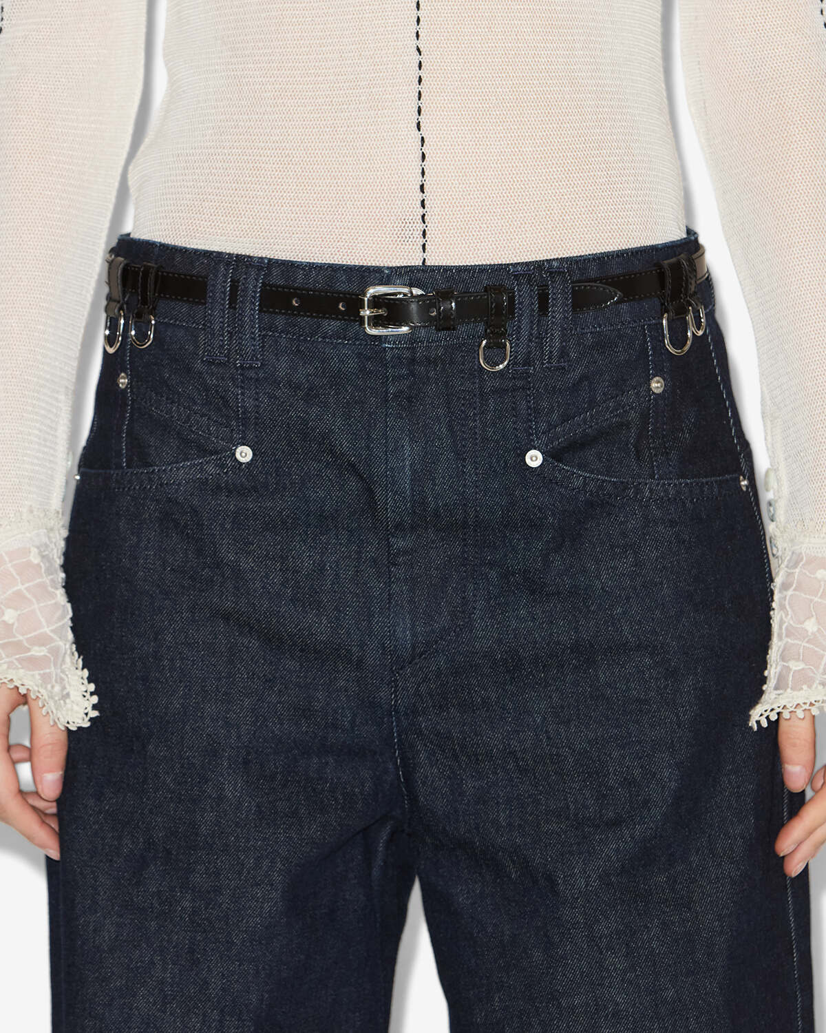 Chelsea 벨트 Woman Black and silver 1