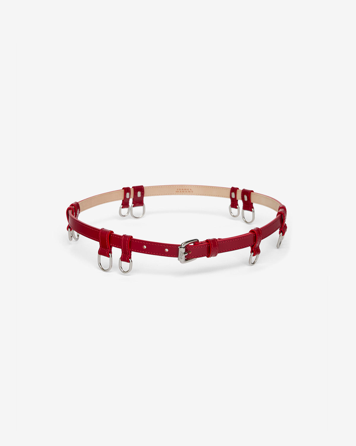 Chelsea belt Woman Deep red - silver 1