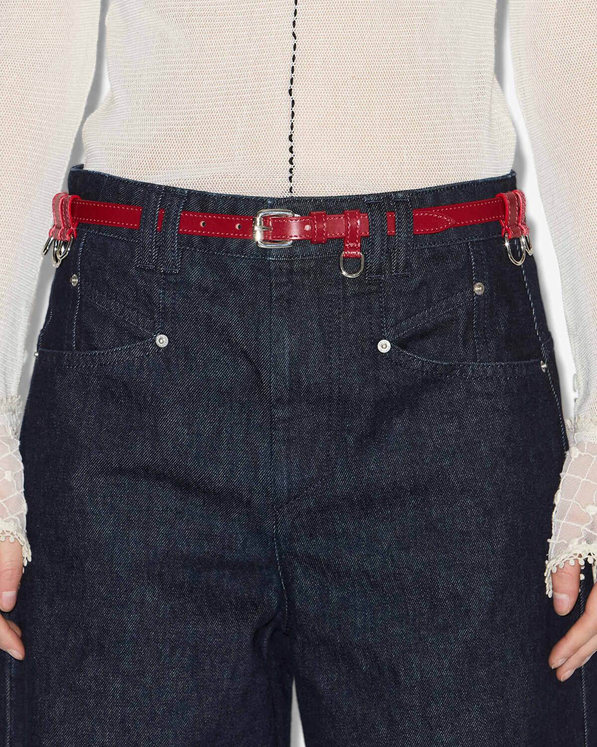 Gürtel chelsea Woman Deep red - silver 4