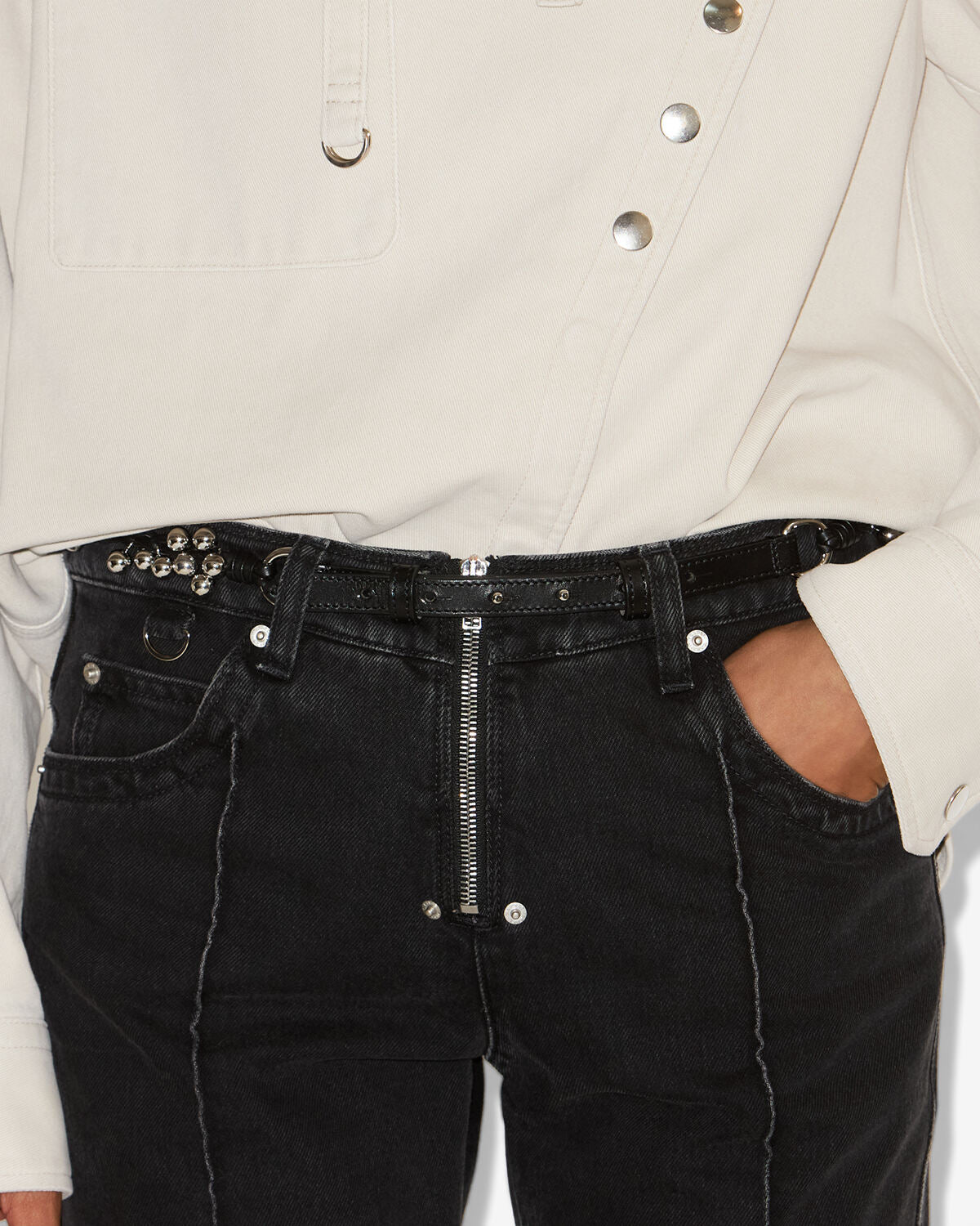 Grimsby belt Woman Black and silver 4
