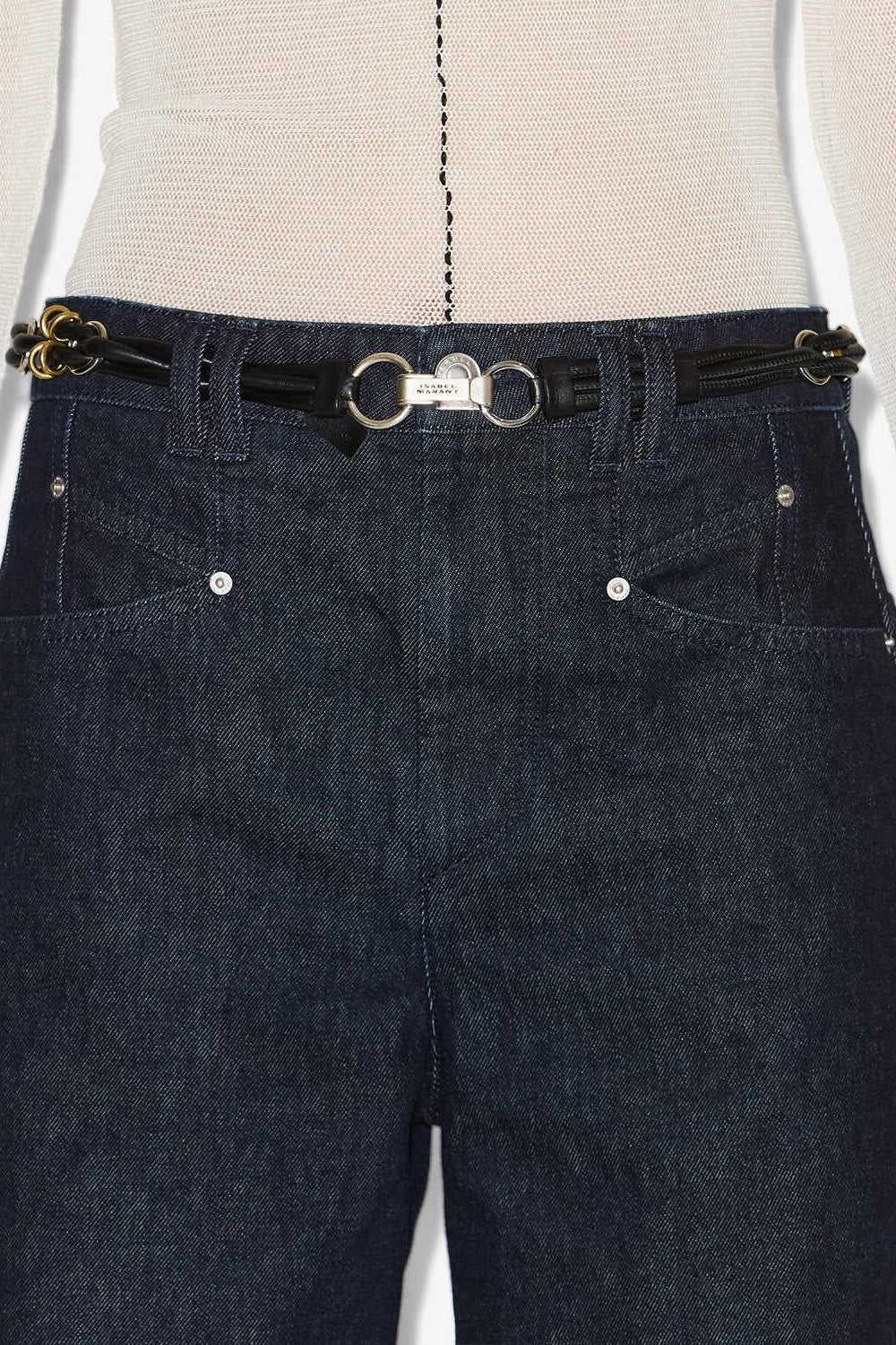 Cintura in pelle intrecciata mina - Nero - Woman - 4