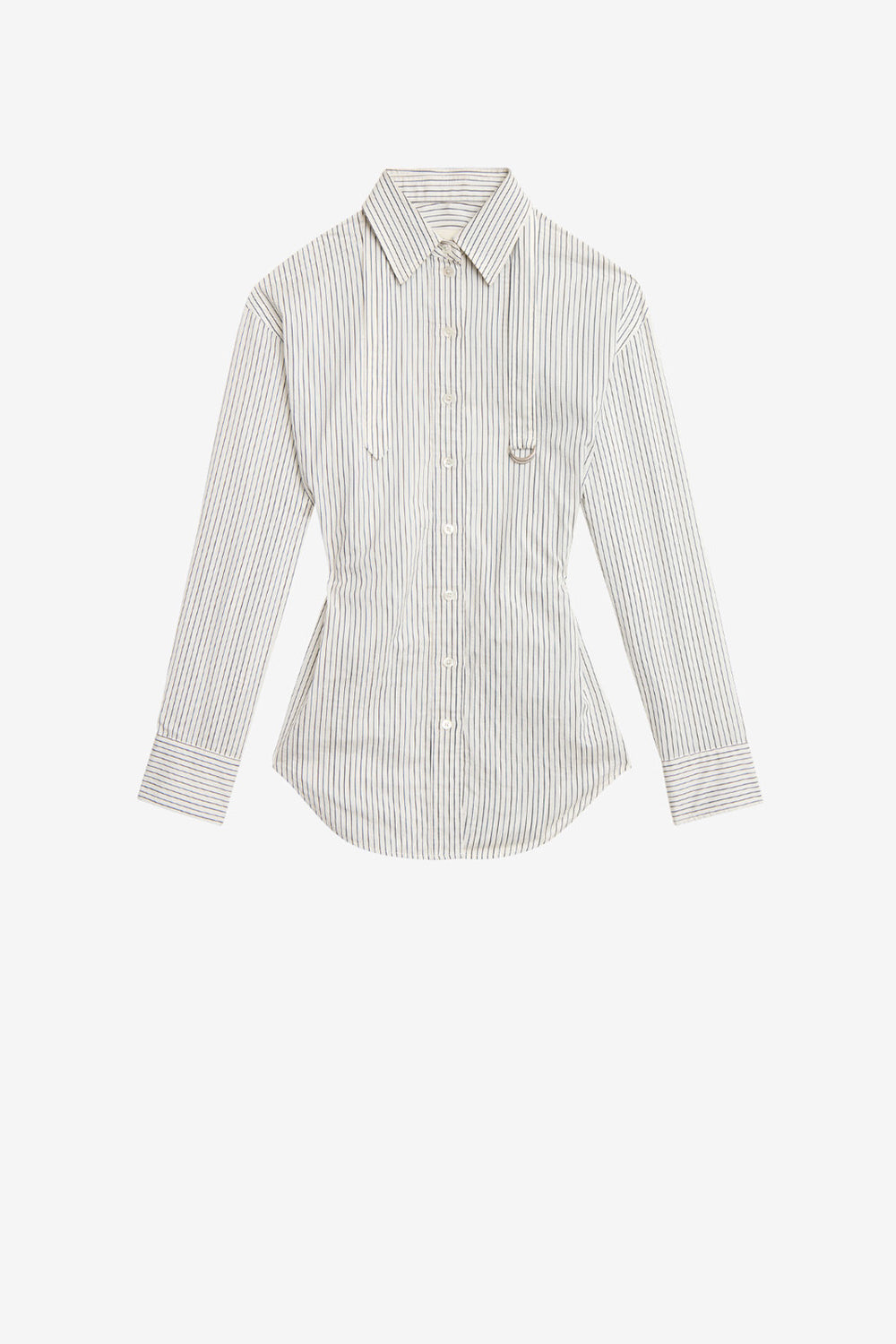 Aurora striped cotton and silk shirt - Ecru and black - Woman - 1