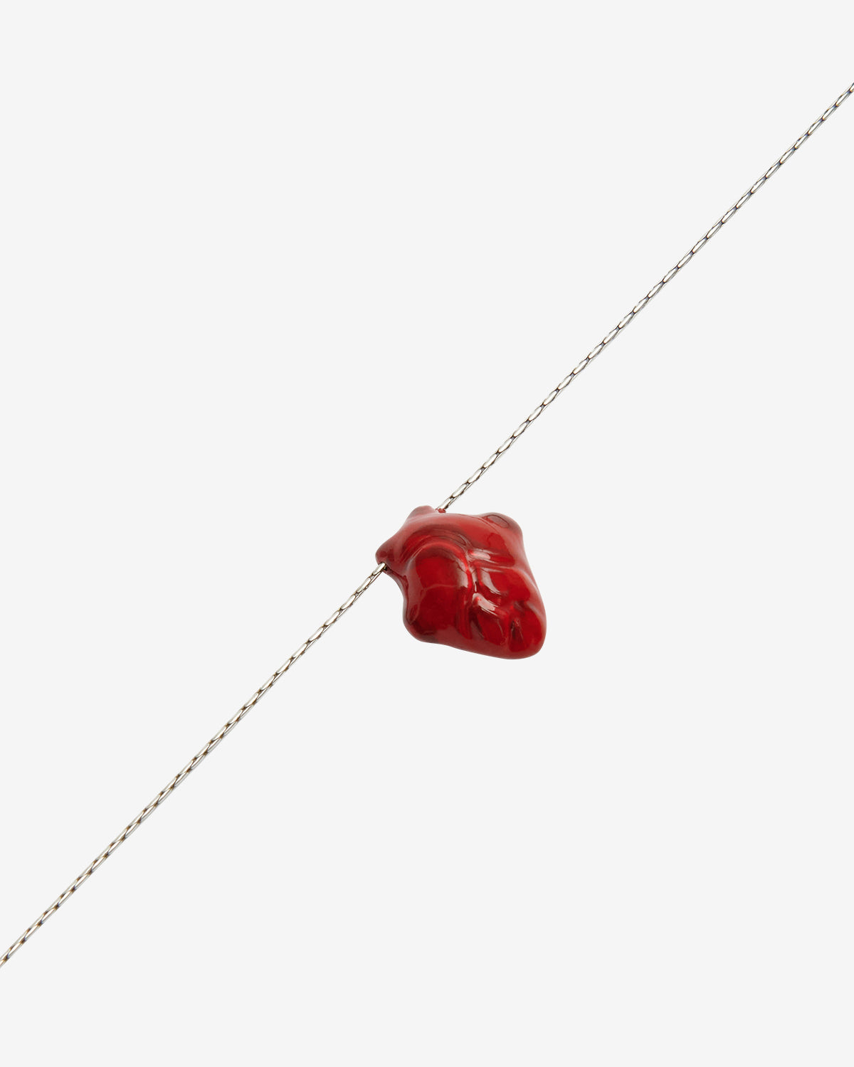 On my heart man necklace Man Red-silver 2