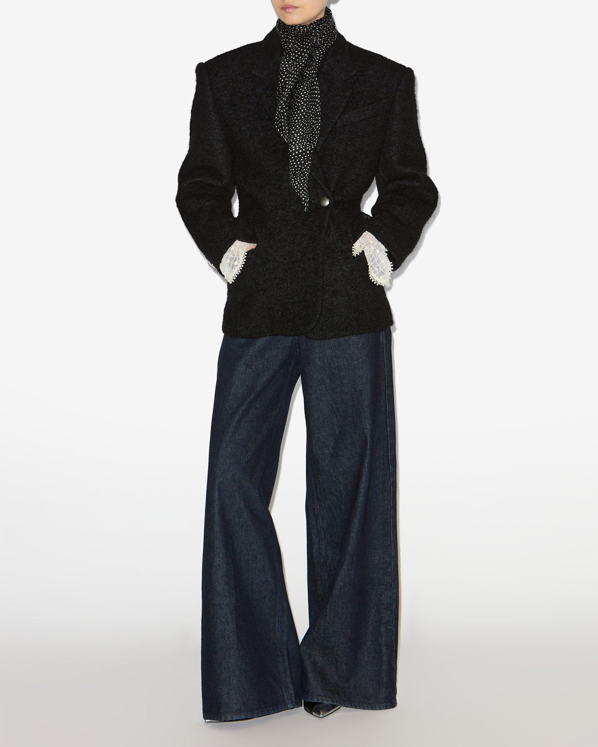 Sciarpa alecia Woman Black and ecru 2