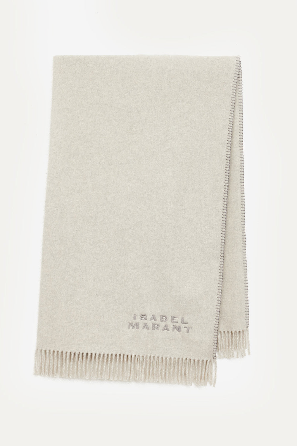 Carmel large wool scarf - Light gray - Woman - 1