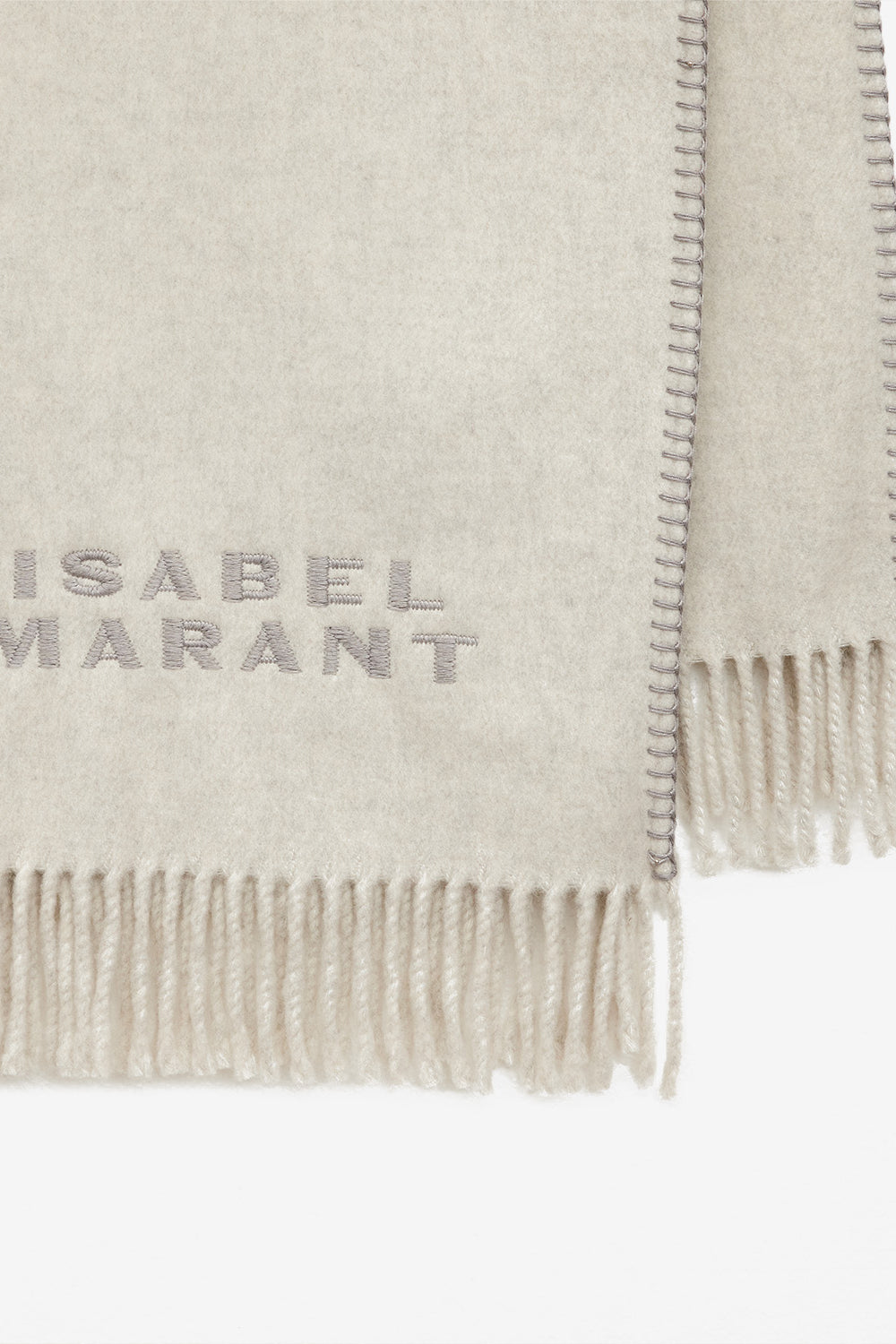 Carmel large wool scarf - Light gray - Woman - 3