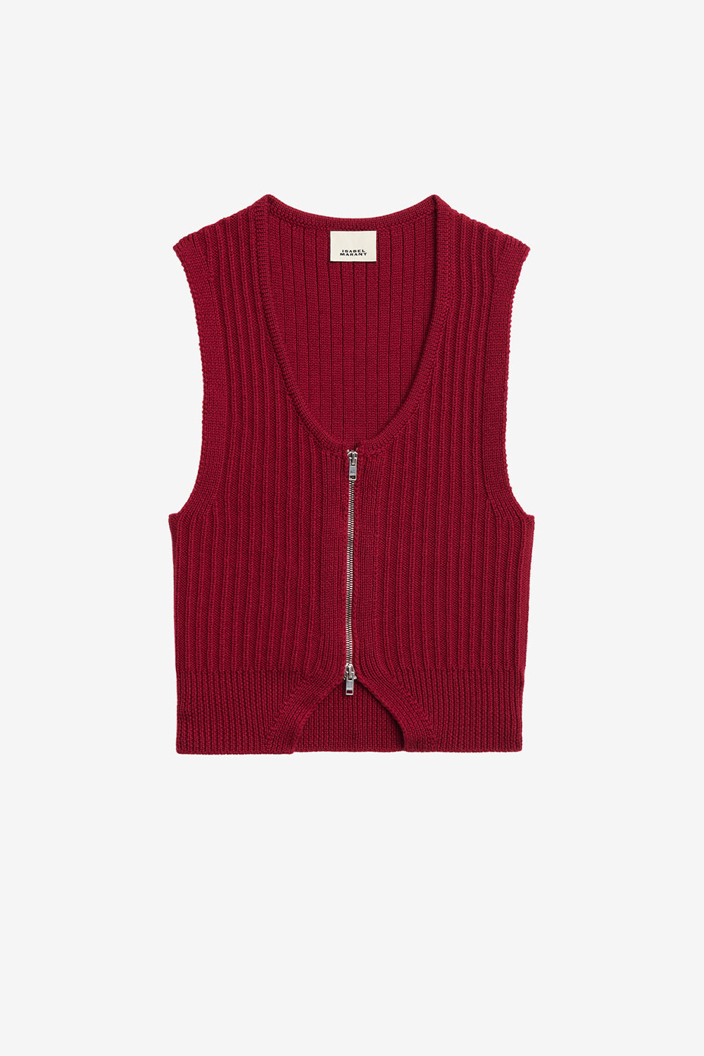 Devima tubular knit vest - Deep red - Woman - 1