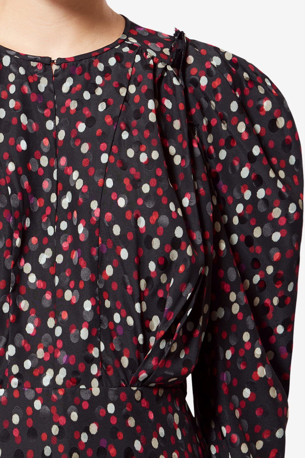 Zarga silk polka dot print top - Black-red - Woman - 3