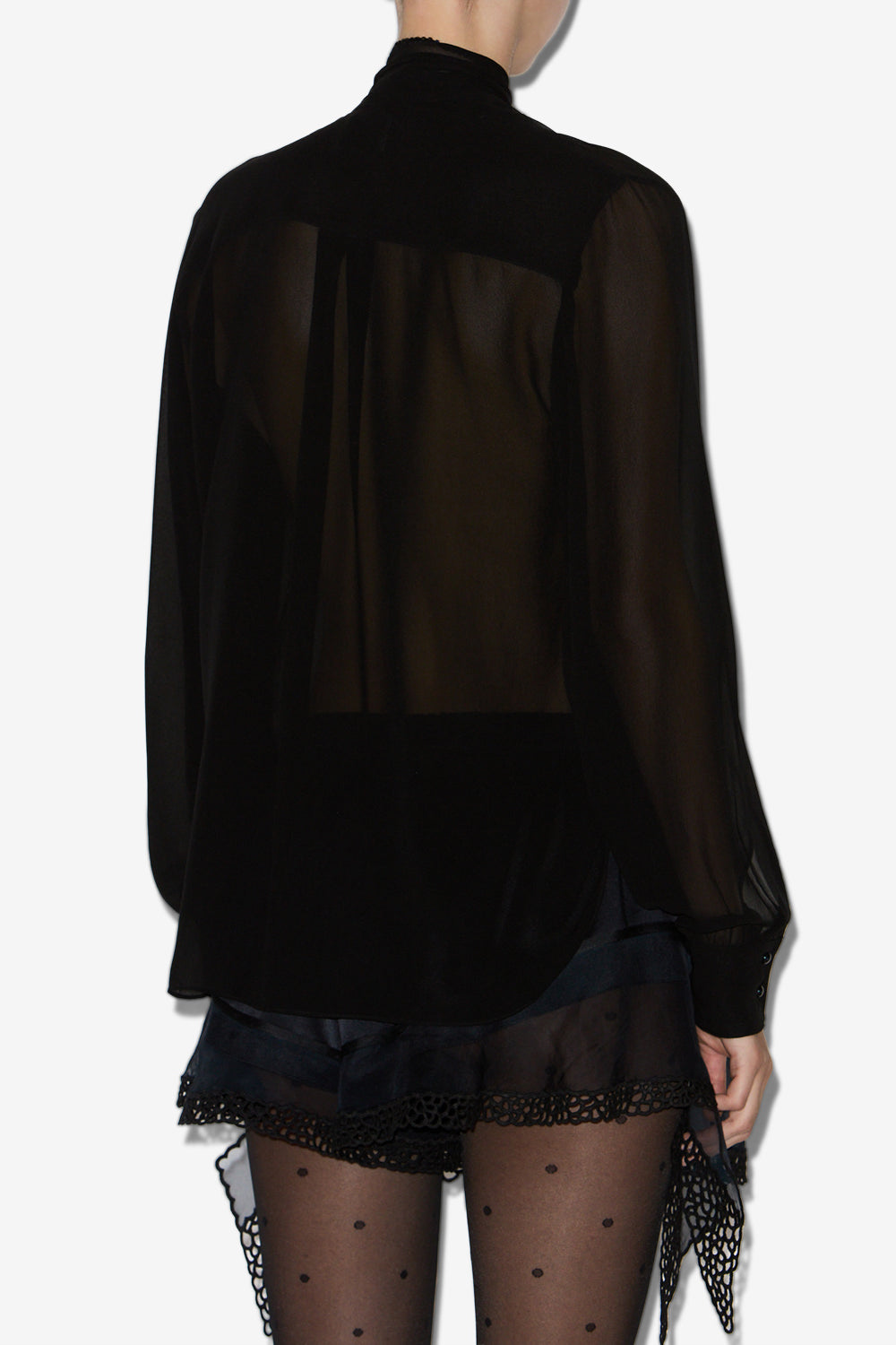 Elaura silk pussy bow blouse - Black - Woman - 5