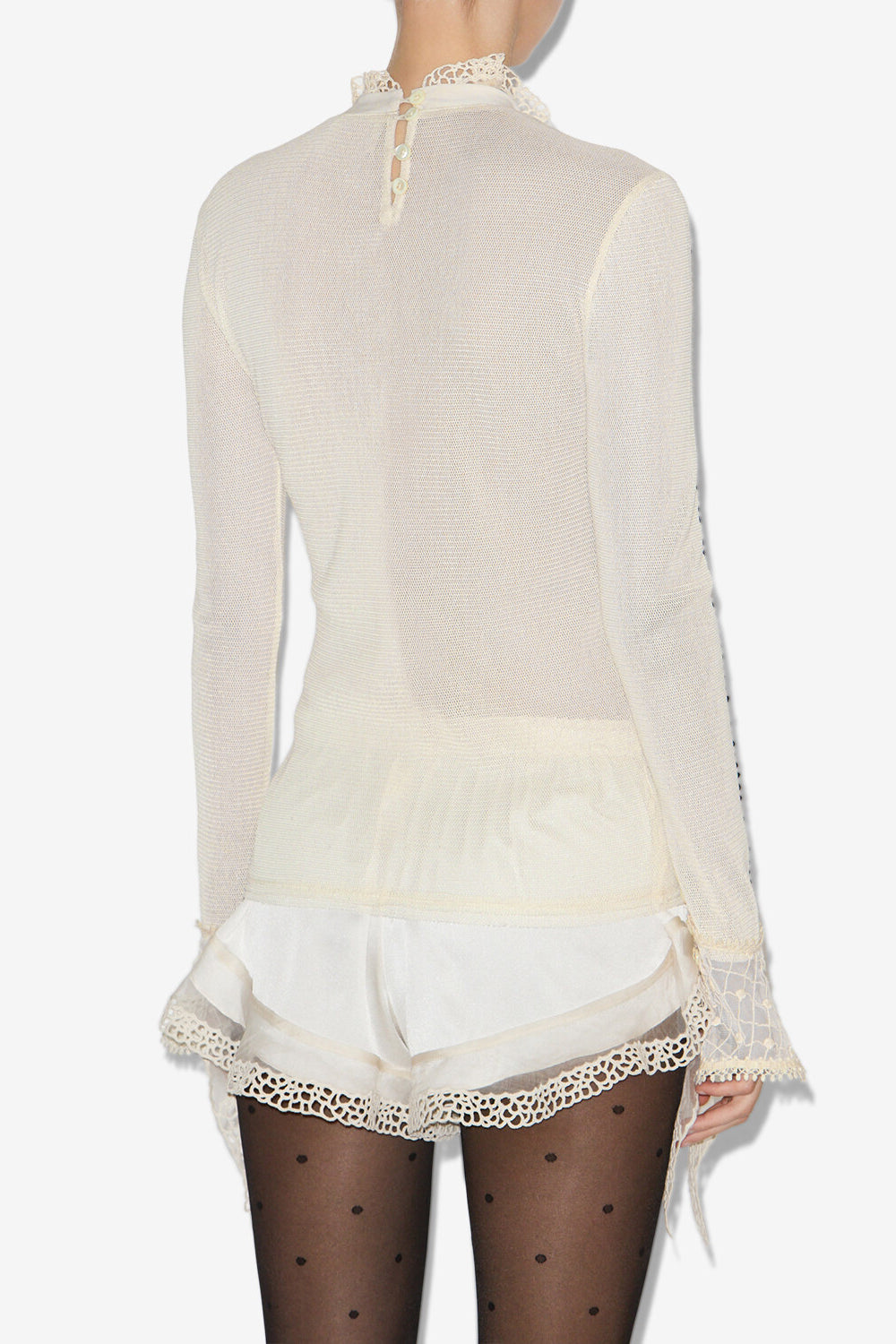 Sarah long-sleeve fine knit top - Ecru - Woman - 5