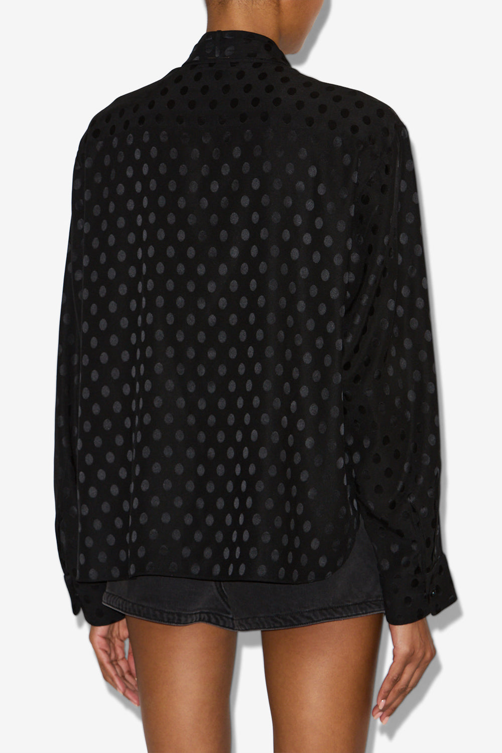 Emany silk polka dot print blouse - Black - Woman - 5