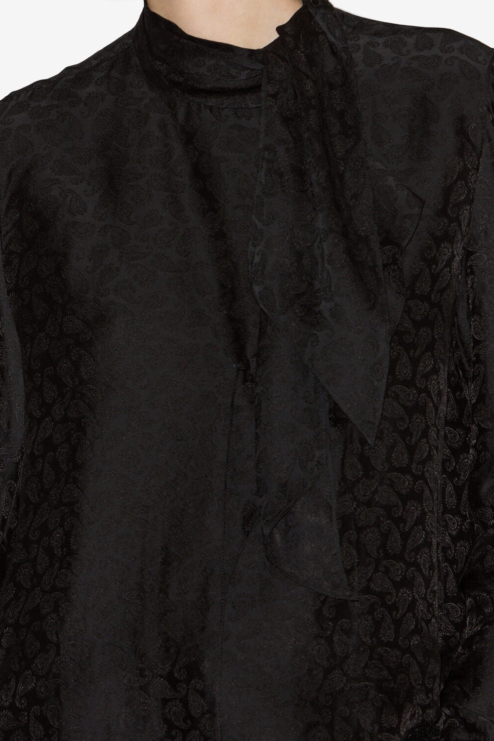 Blusa de jacquard de seda raphaella - Negro - Woman - 3