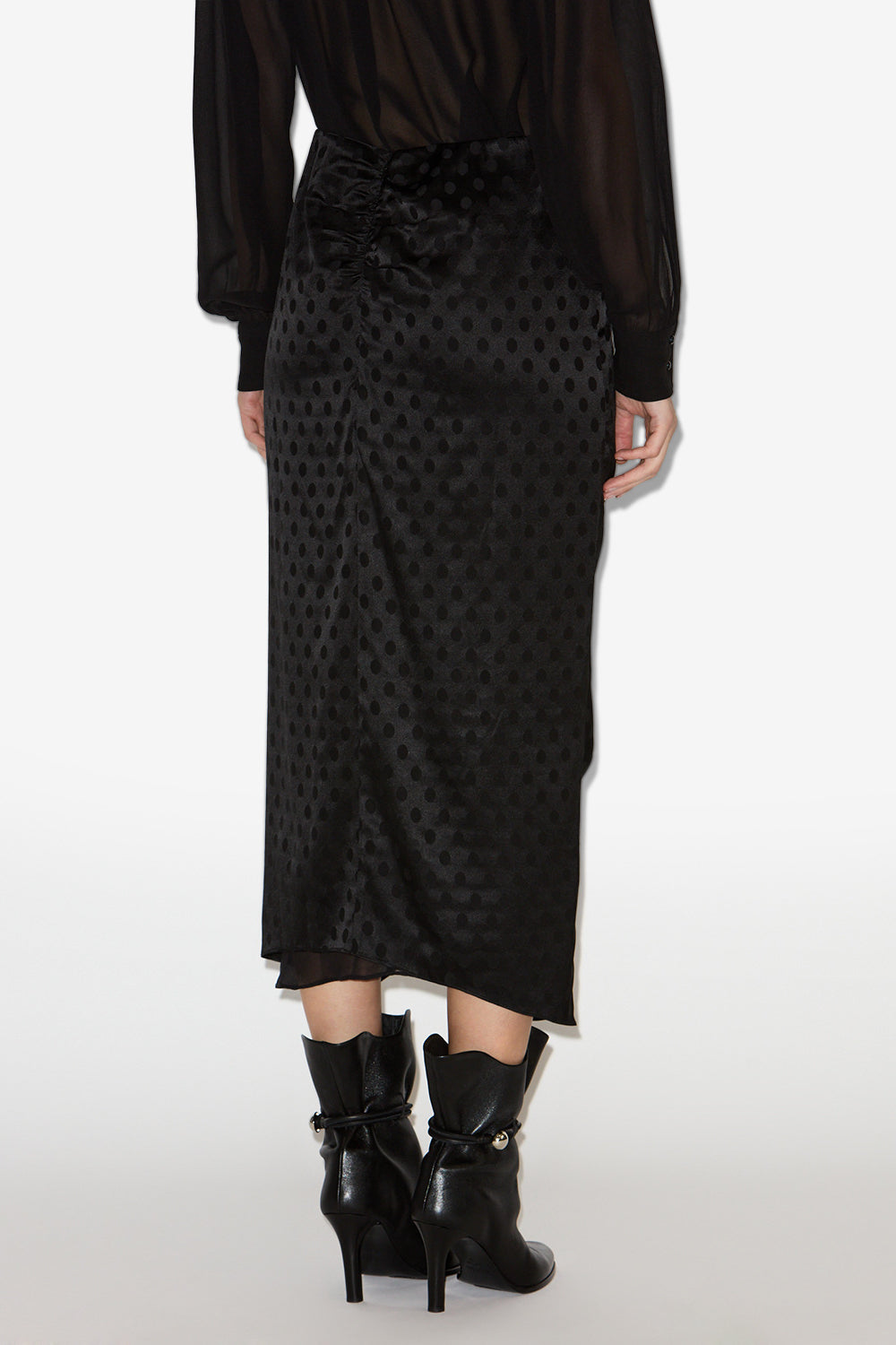 Breen long silk skirt - Black - Woman - 5