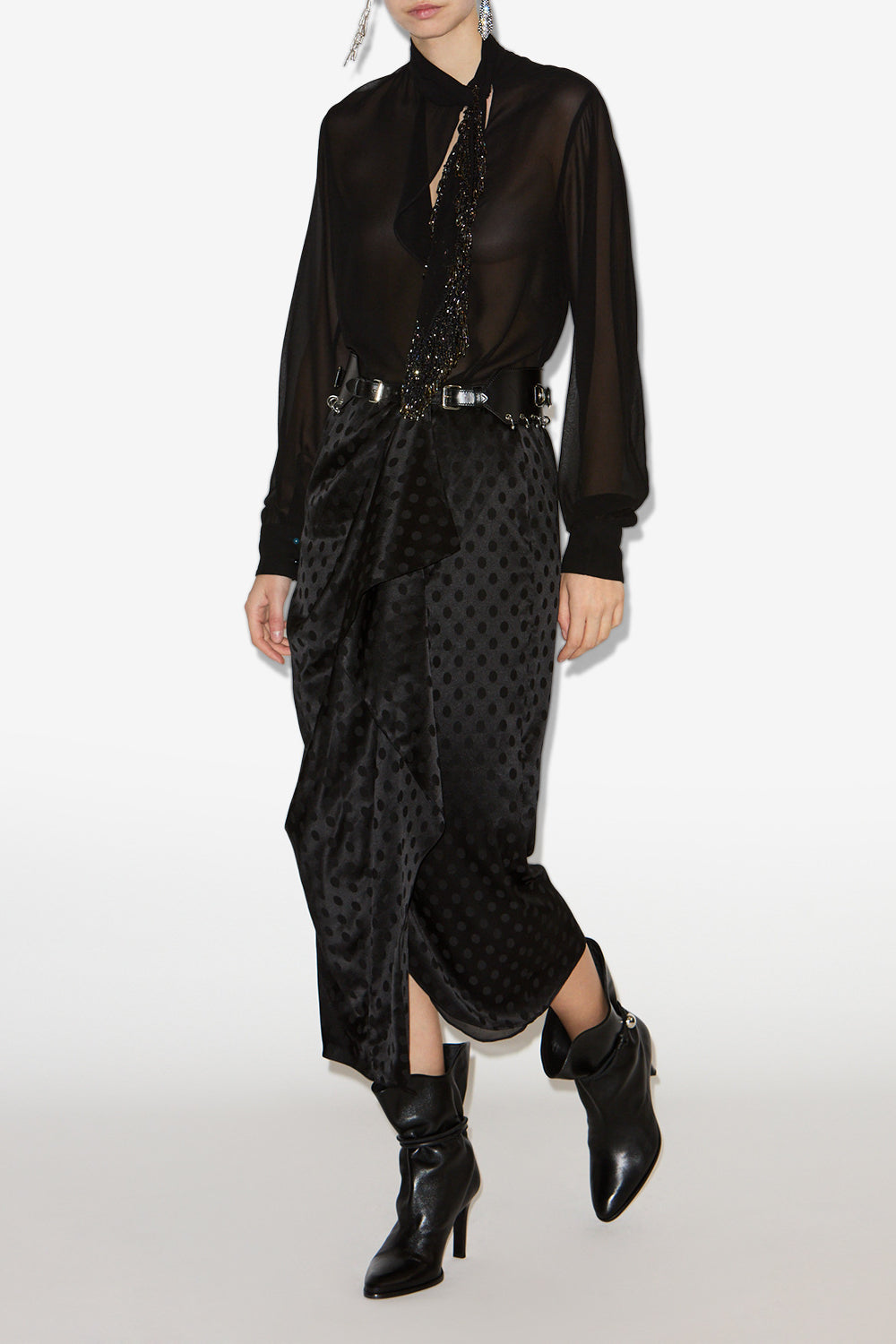 Breen long silk skirt - Black - Woman - 2