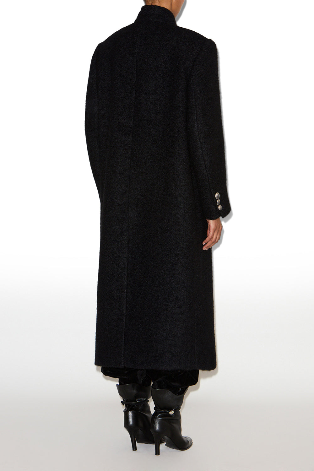 Manteau en laine brossée giusa - Noir - Woman - 4