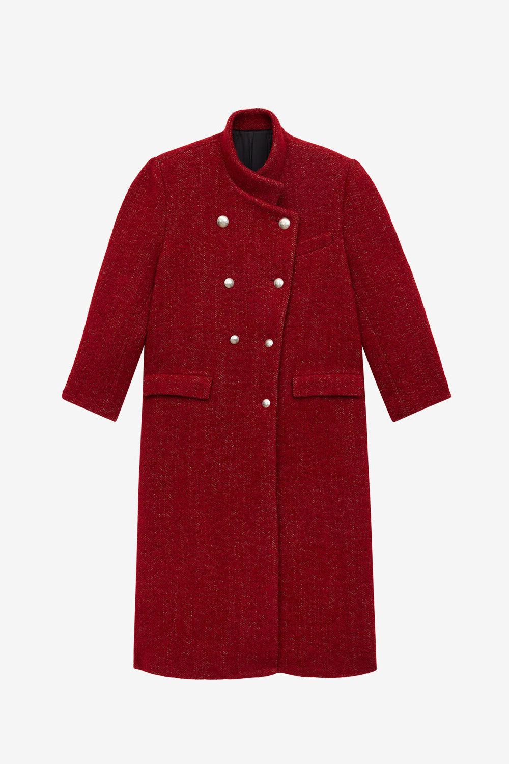 Manteau en laine brossée giusa - Deep red - Woman - 1