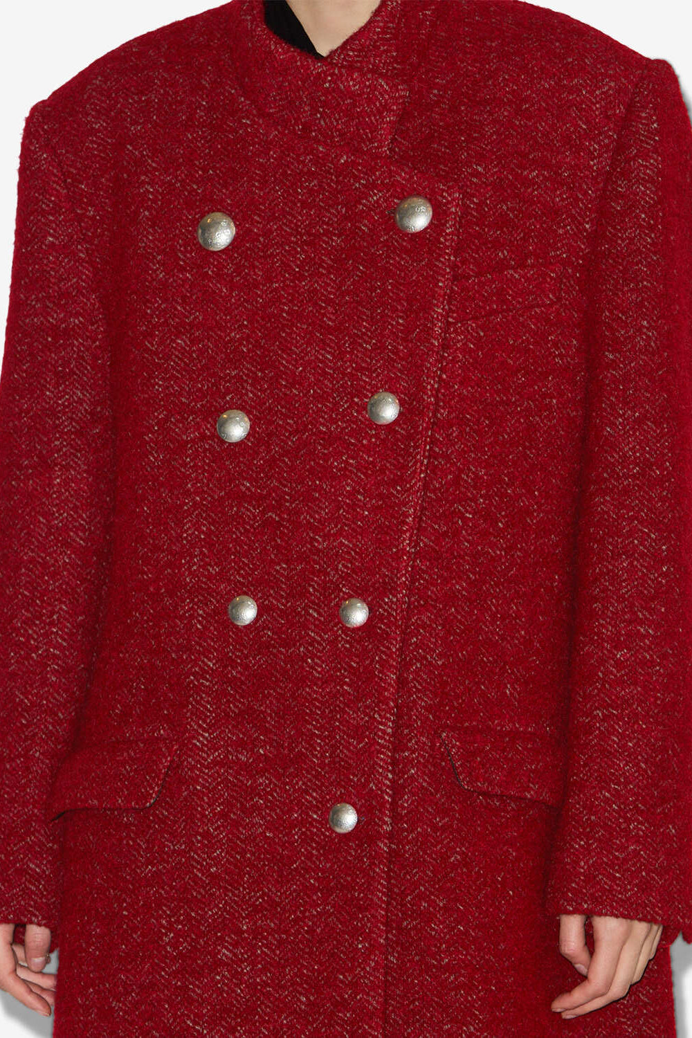 Manteau en laine brossée giusa - Deep red - Woman - 3