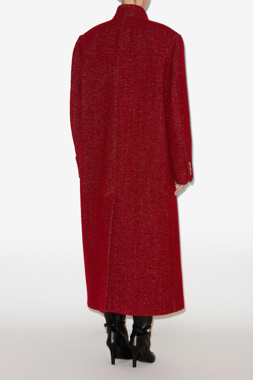 Manteau en laine brossée giusa - Deep red - Woman - 4