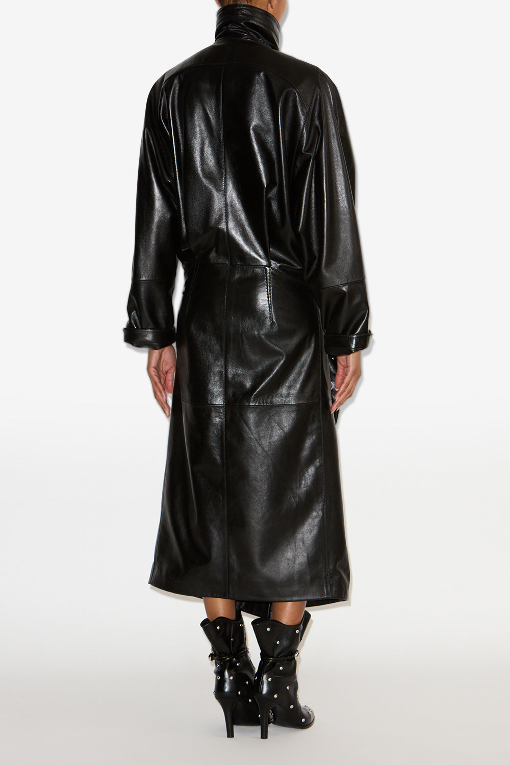 Manteau cesira en cuir - Noir - Woman - 5