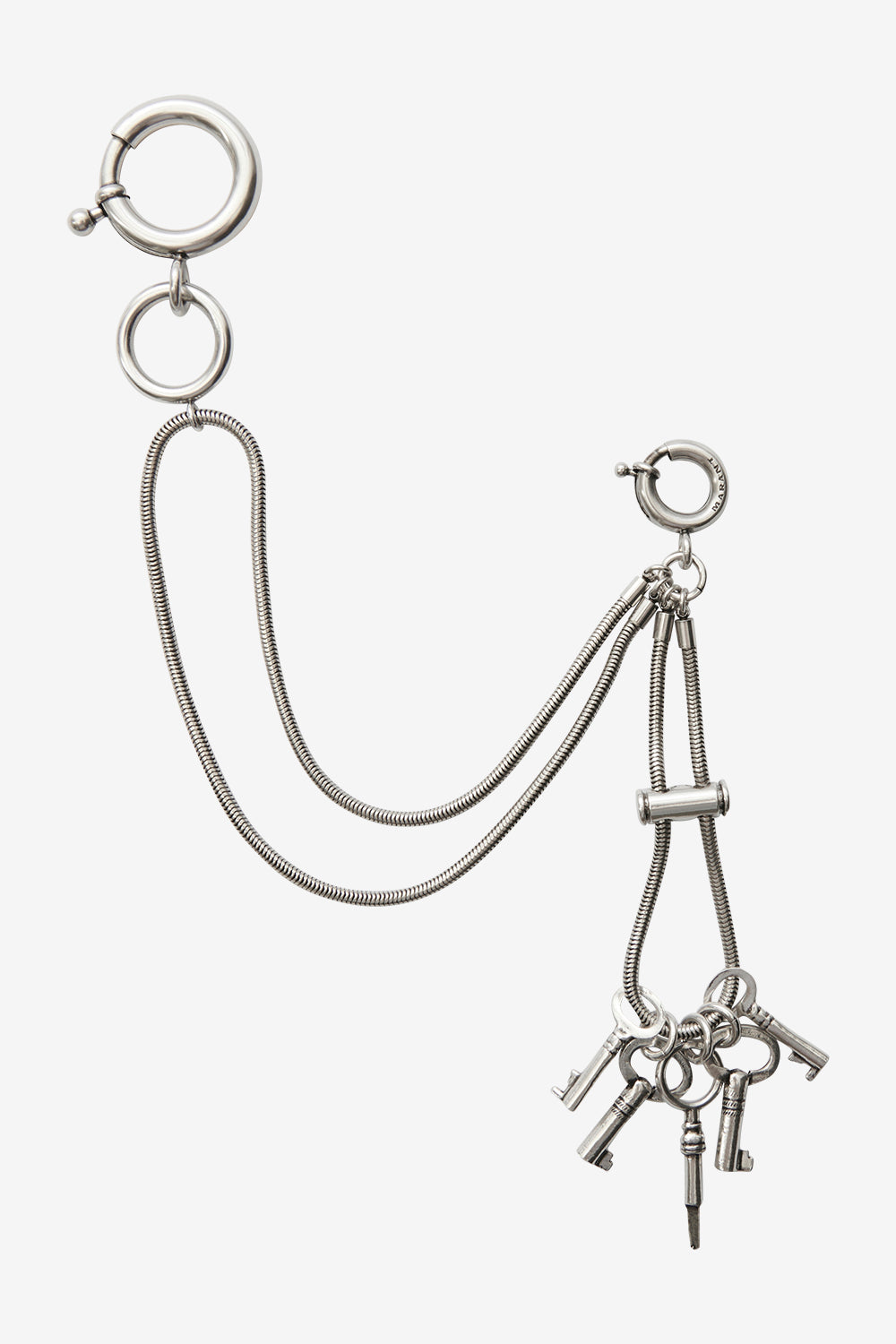 Cassy double brass key ring - Silver - Man - 1