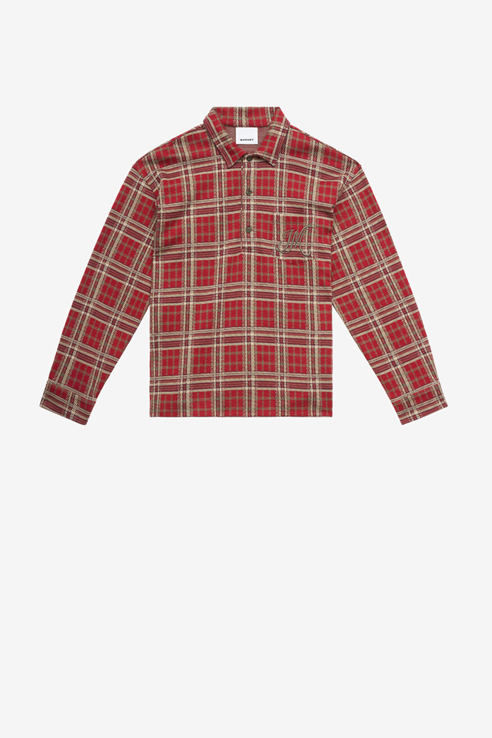 Camisa con estampado de tartán orelien - Deep red - Man - 1
