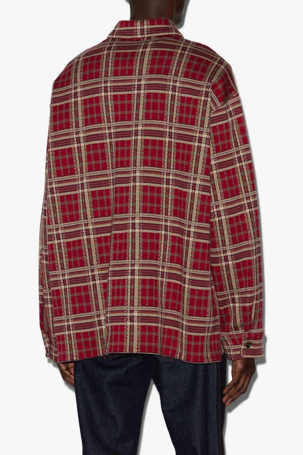 Camisa con estampado de tartán orelien - Deep red - Man - 5