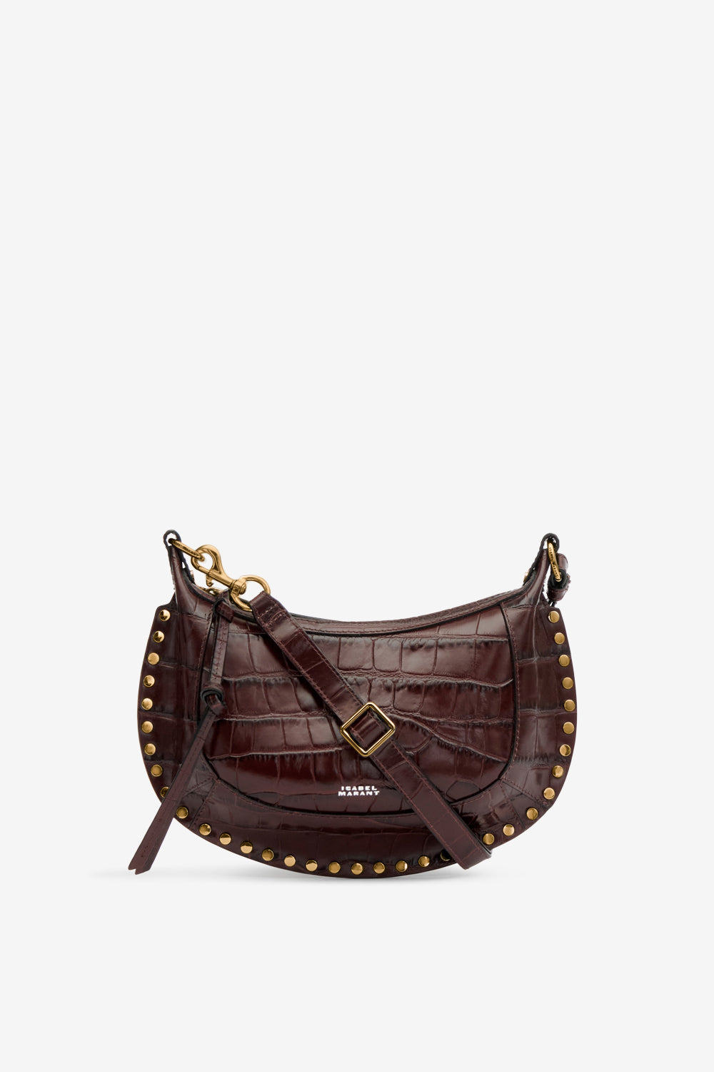 Oskan moon suede calfskin leather handbag - Burgundy - Woman - 1