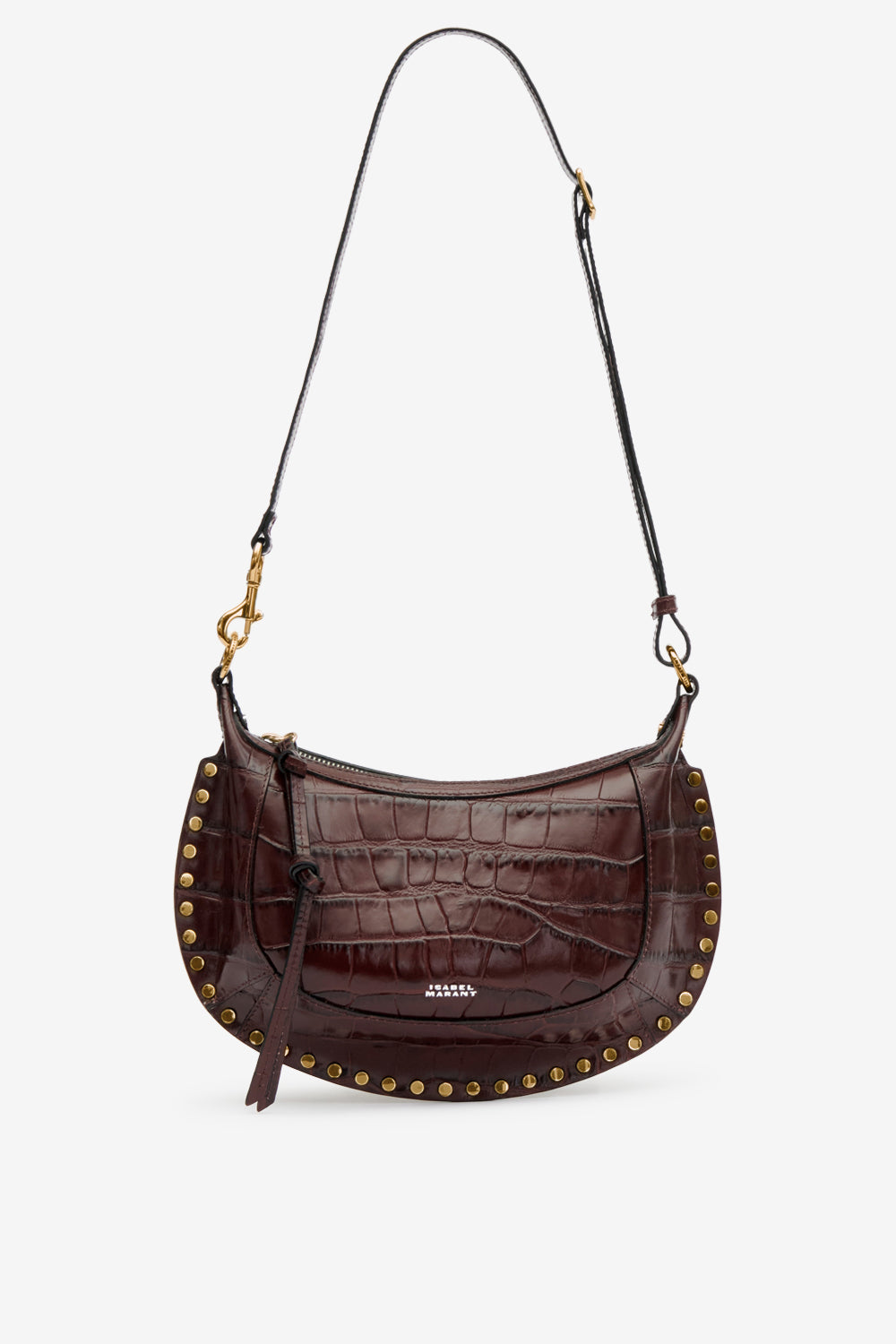 Oskan moon suede calfskin leather handbag - Burgundy - Woman - 5