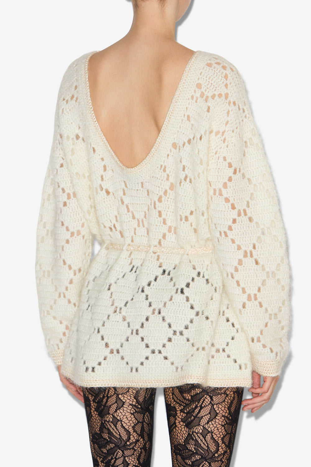 Merida wool and mohair sweater dress - Ecru - Woman - 5