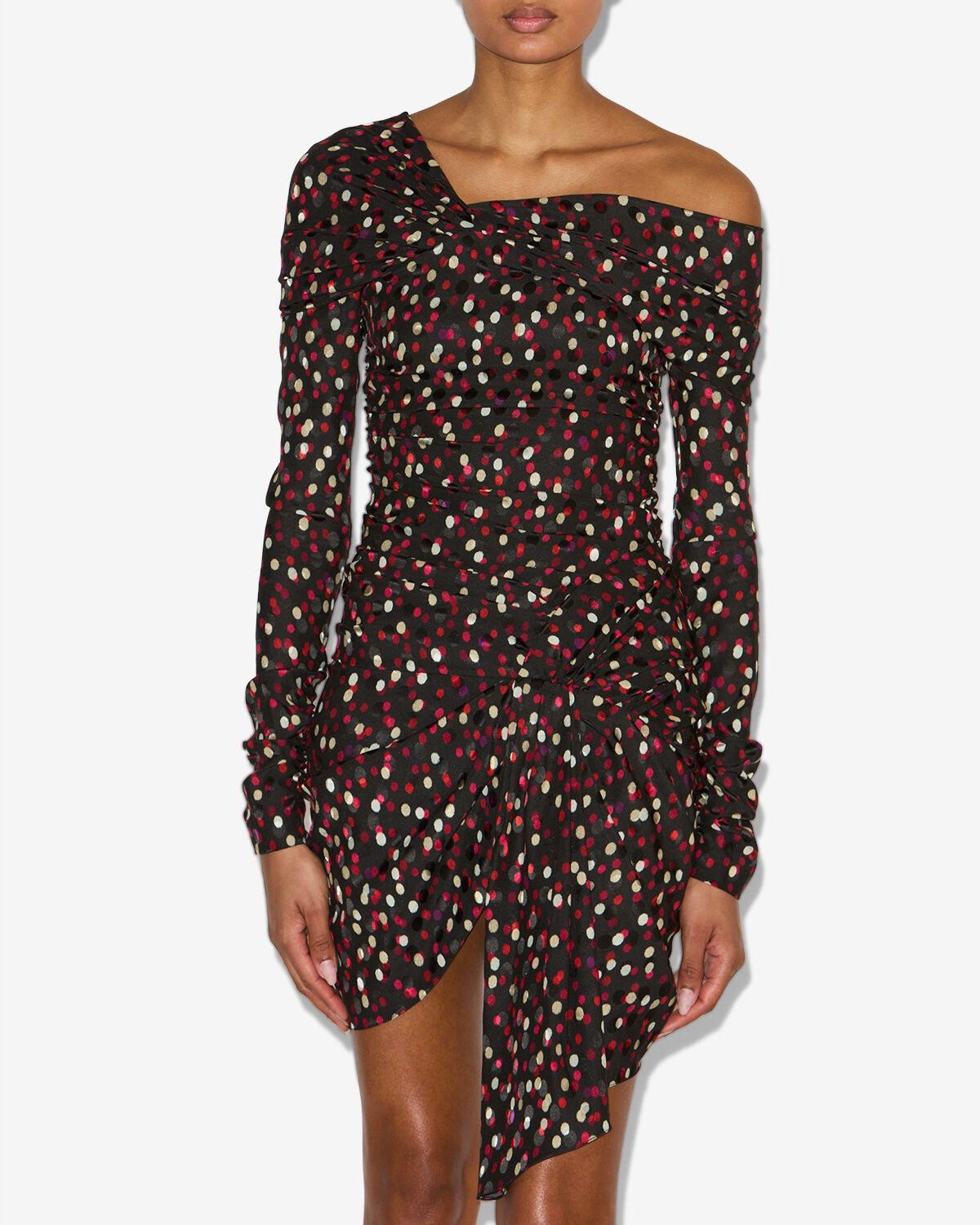 Robe elara Woman Noir-rouge 5