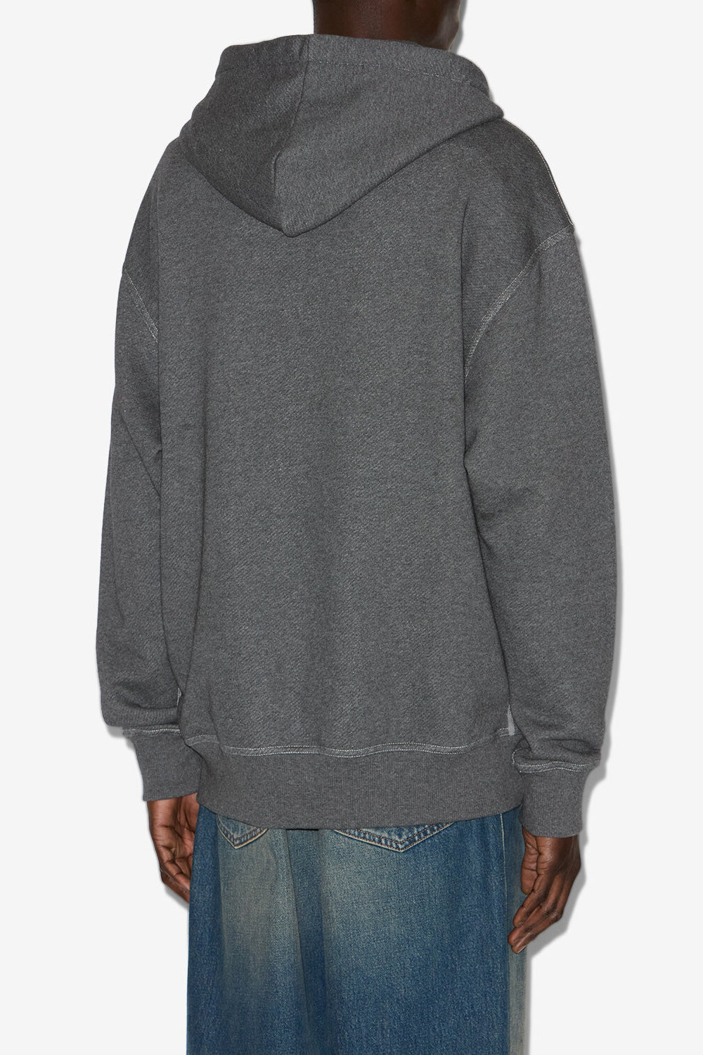 Hoodie matte en coton - Anthracite - Man - 5