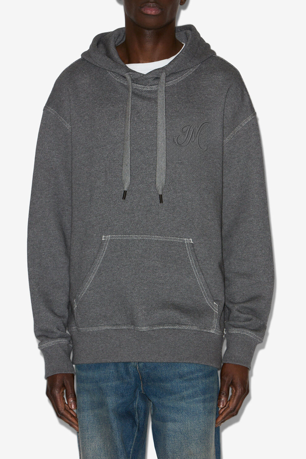 Hoodie matte en coton - Anthracite - Man - 4