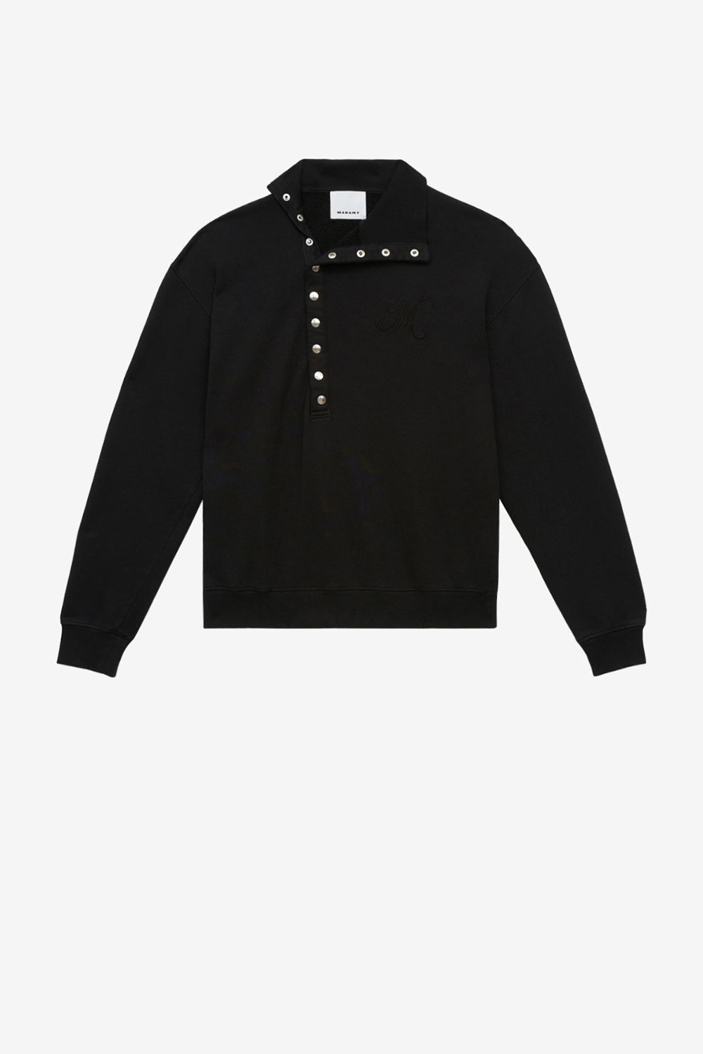 Sudadera corta marcos con cuello alto - Negro - Man - 1