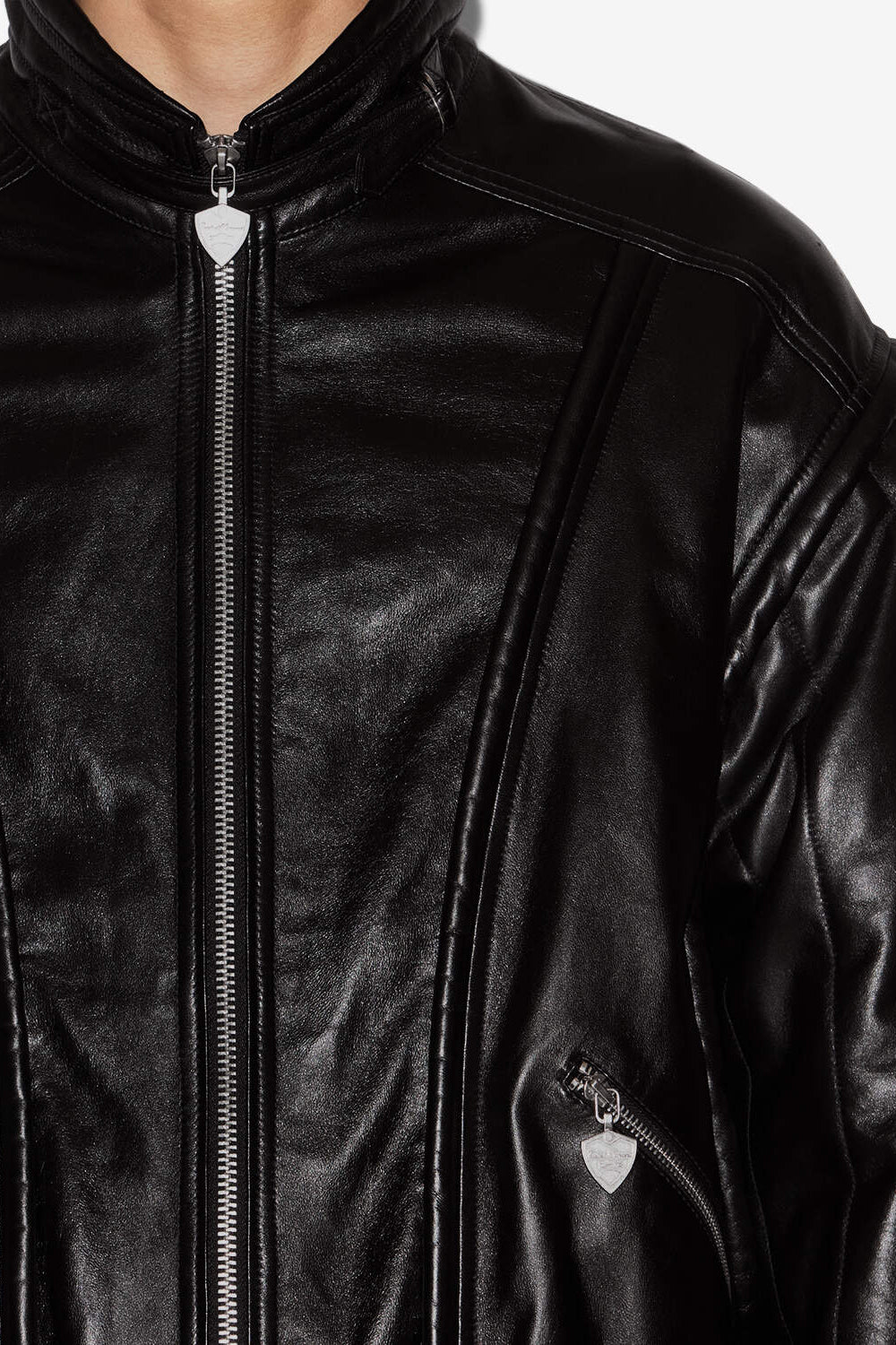 Chaqueta vintage de cuero suave yosri - Negro - Man - 3