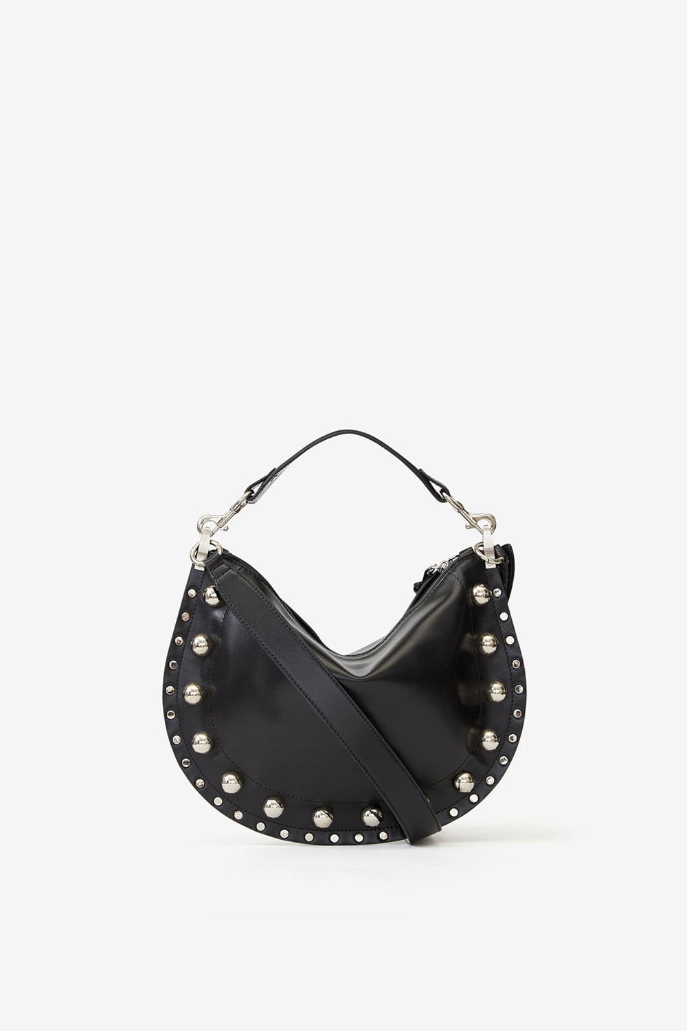 Oskan soft zip bag in studded cowhide leather - Black - Woman - 2