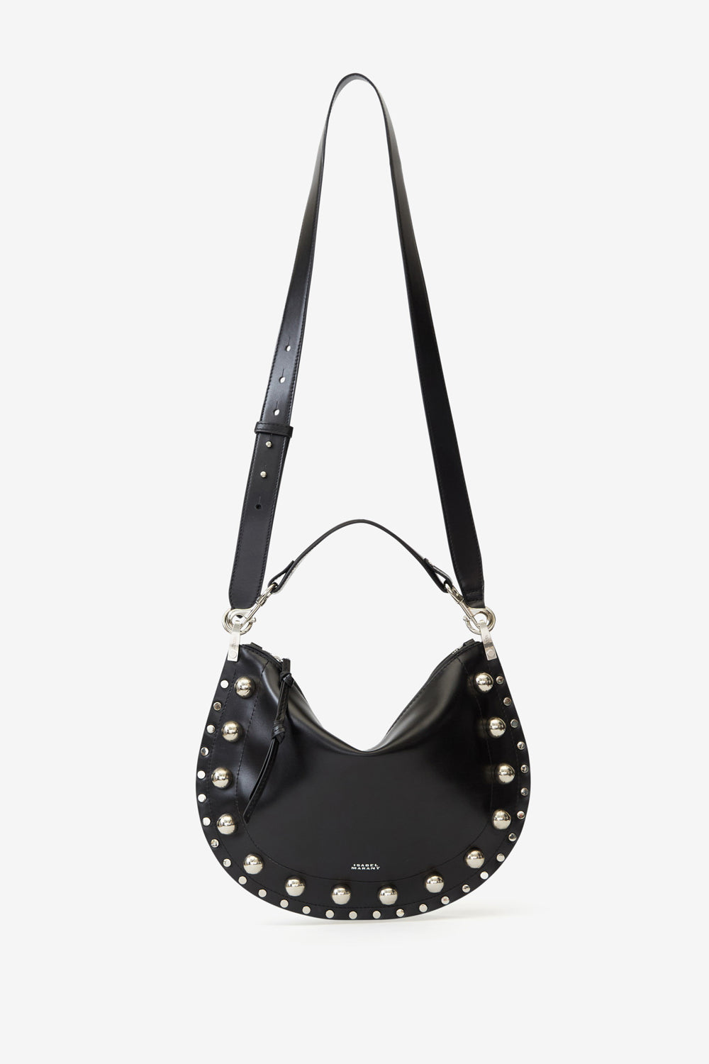 Oskan soft zip bag in studded cowhide leather - Black - Woman - 5