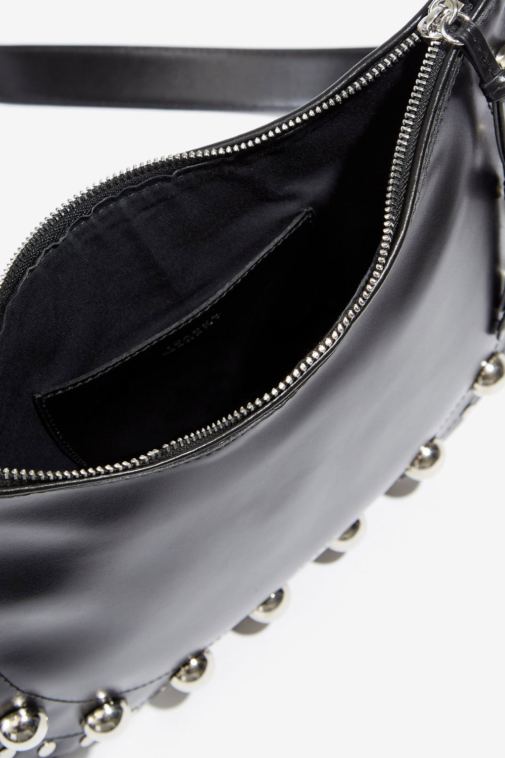 Oskan soft zip bag in studded cowhide leather - Black - Woman - 3