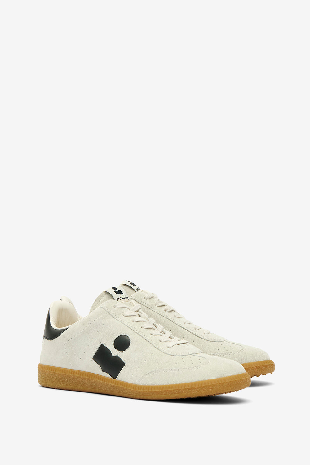 Brycy low-top suede calfskin leather sneakers - Beige and black - Man - 3