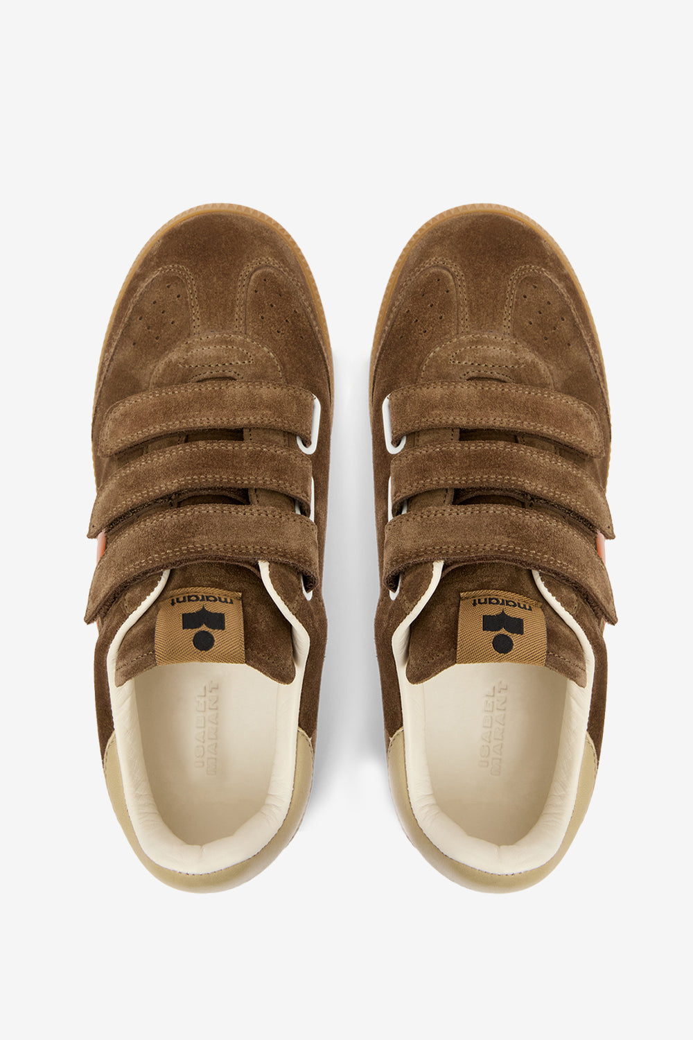 Beth low-top suede calfskin leather sneakers - Khaki-orange - Woman - 4