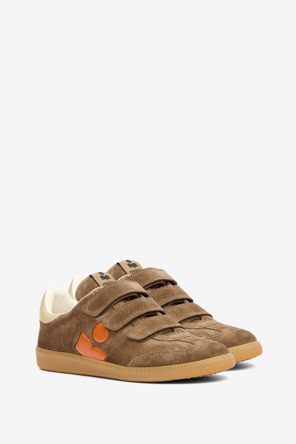 Beth low-top suede calfskin leather sneakers - Khaki-orange - Woman - 3