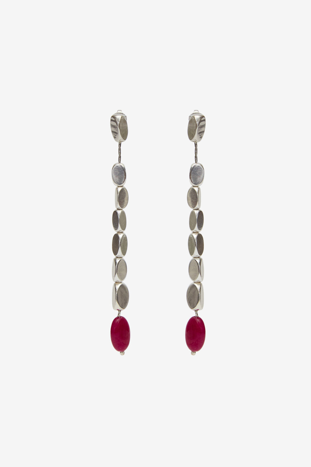 Orecchini leotie a pendente - Fuchsia and silver - Woman - 1