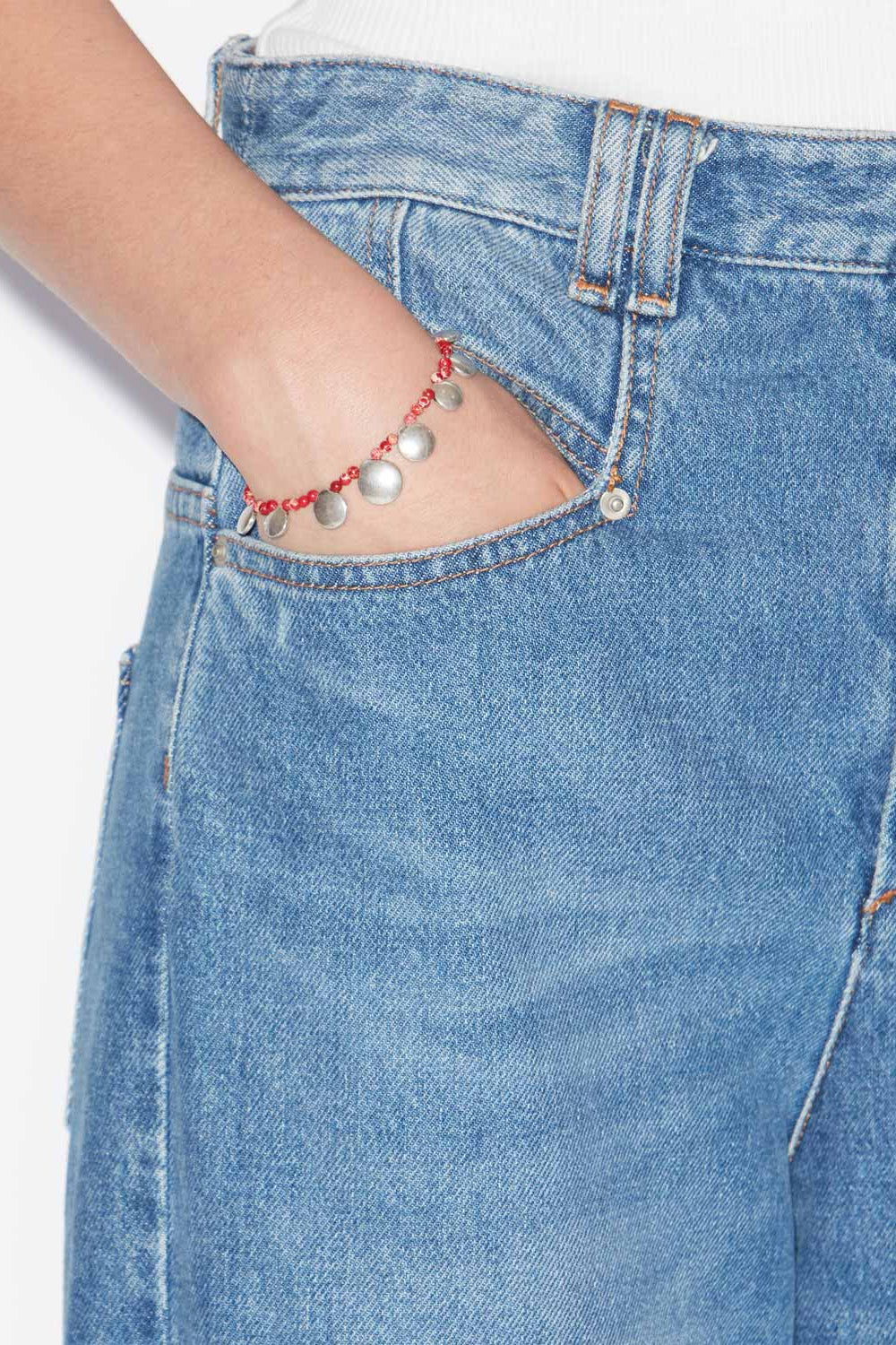 Bracelet adriel en laiton et pierre naturelle - Rouge rio-argenté - Woman - 2