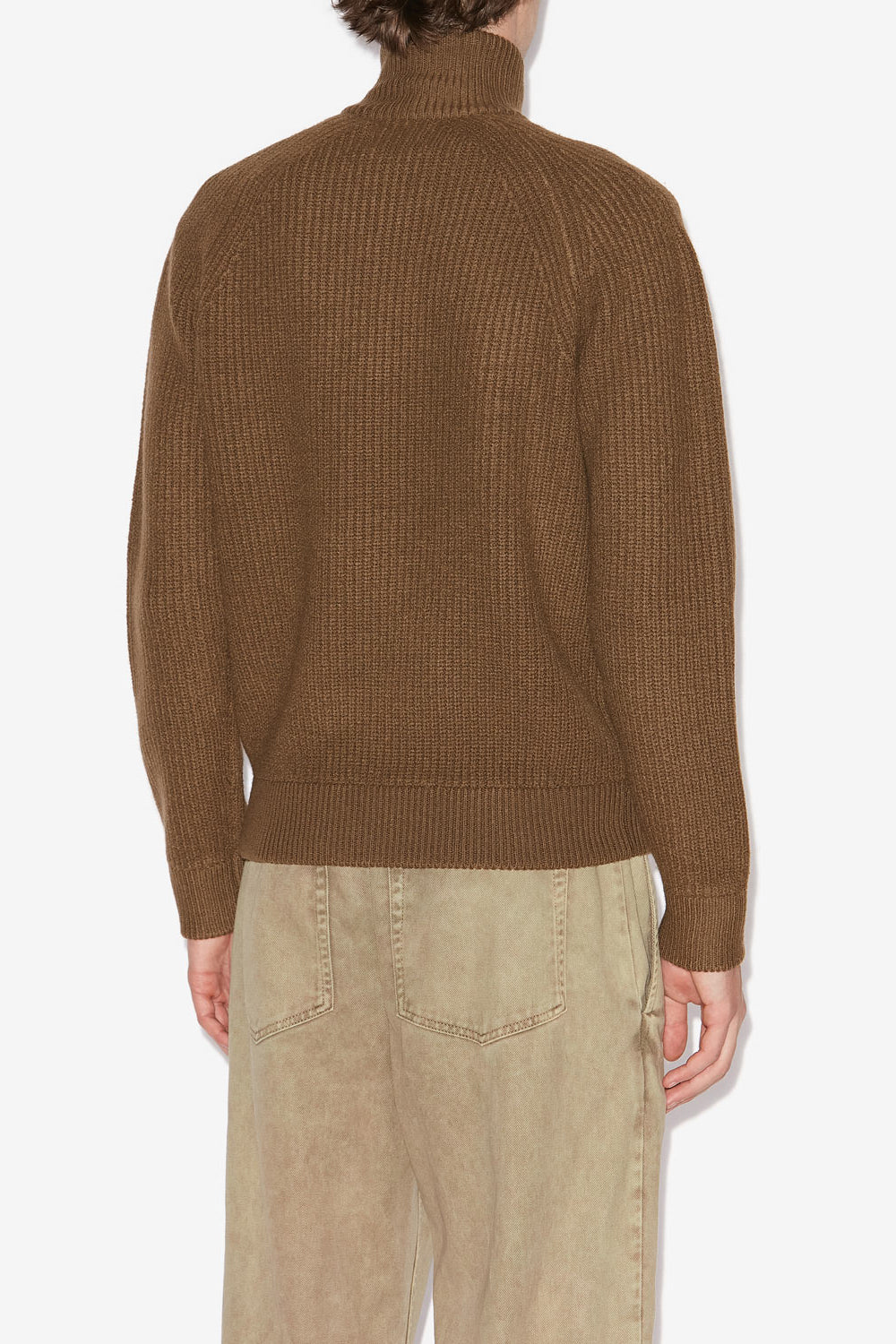 Cardigan rufus in lana merino con cerniera - Bronzo - Man - 5