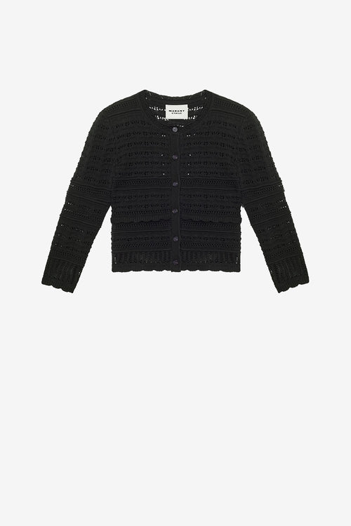 Cárdigan corto de punto calado ajaline - Negro - Woman