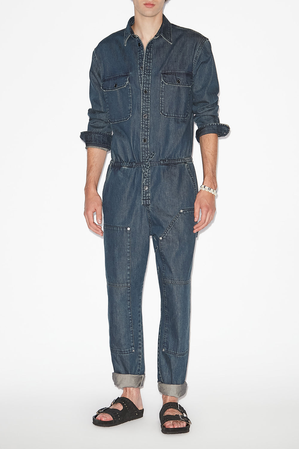 Jumpsuit otilie aus leichtem denim - Blau - Man - 2
