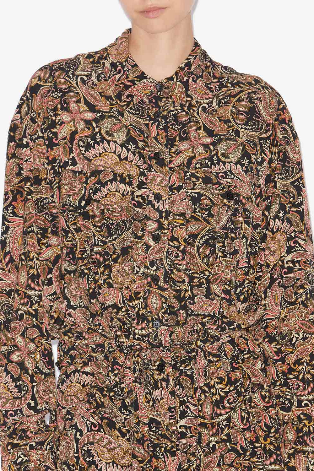 Ziya flowing printed jumpsuit - Black-ochre - Woman - 3