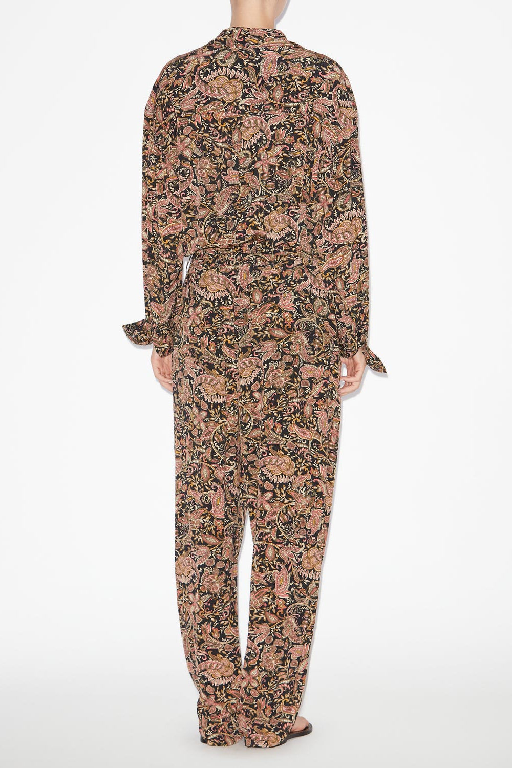 Ziya flowing printed jumpsuit - Black-ochre - Woman - 4